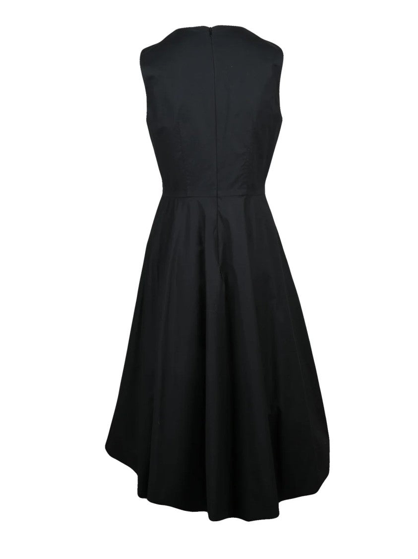 Moschino Black Asymmetrical Balloon Skirt Cotton-Blend Dress