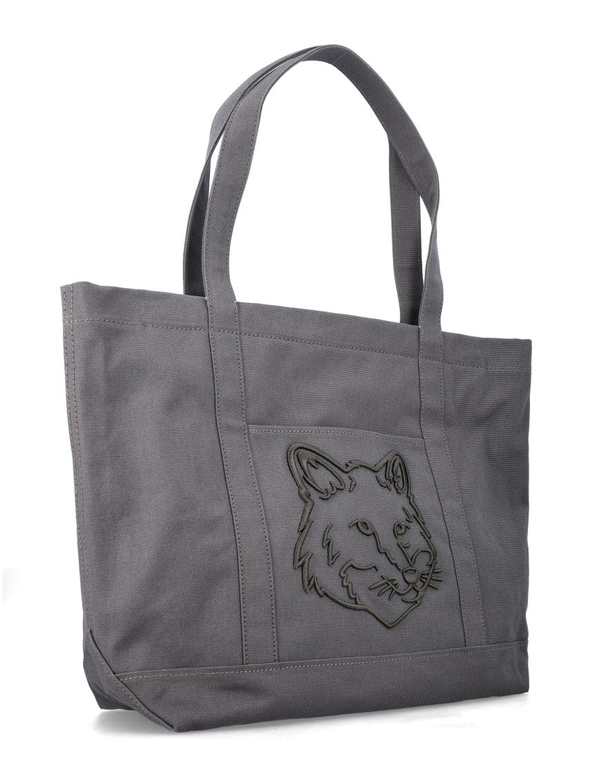 Maison Kitsuné Fox Head Large Grey Tote