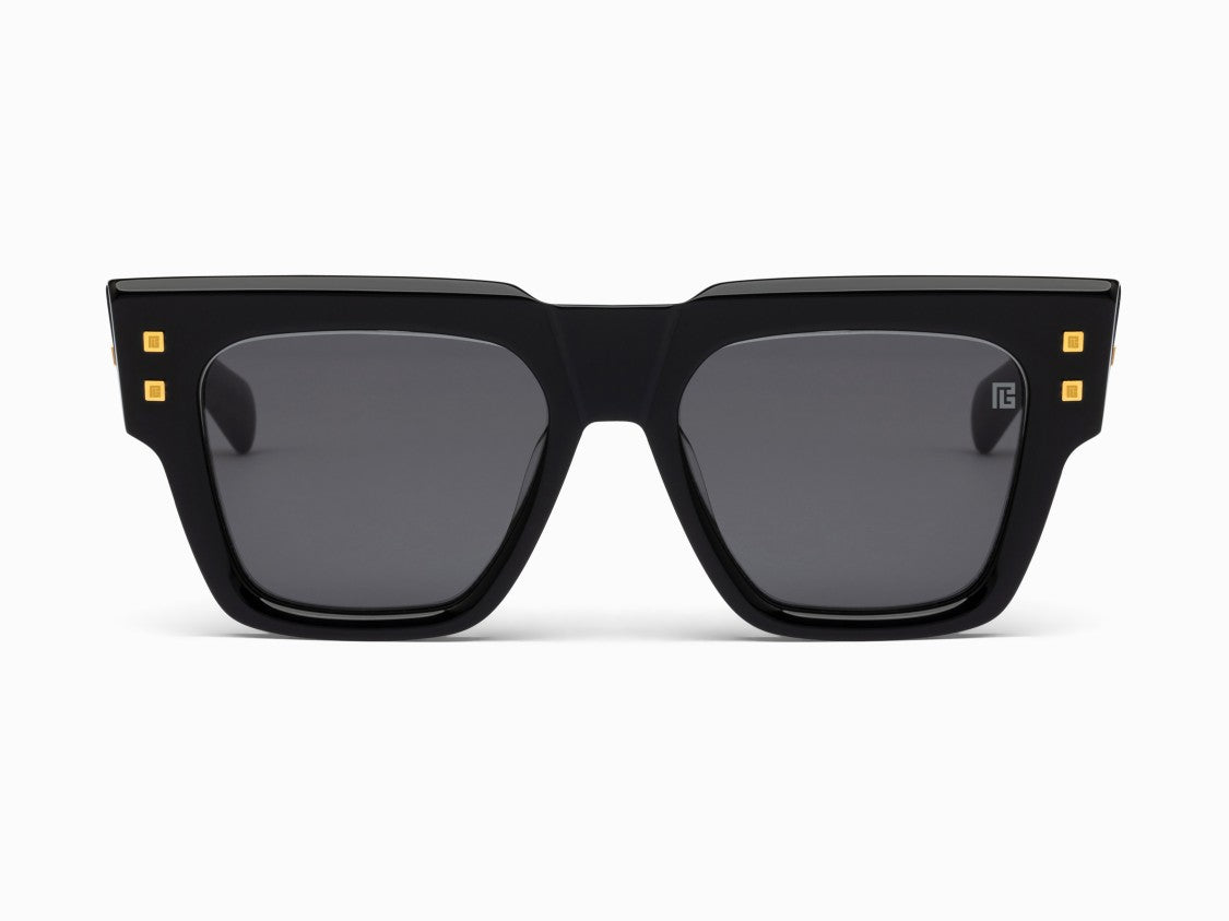 Balmain Black B - Army Gold Stud Acetate Sunglasses