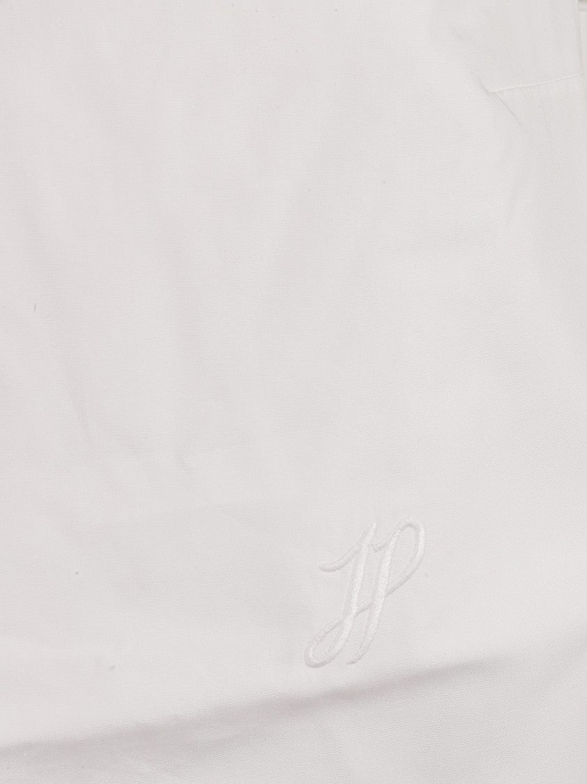 Patou Sleeveless White Top With Scalloped Hem