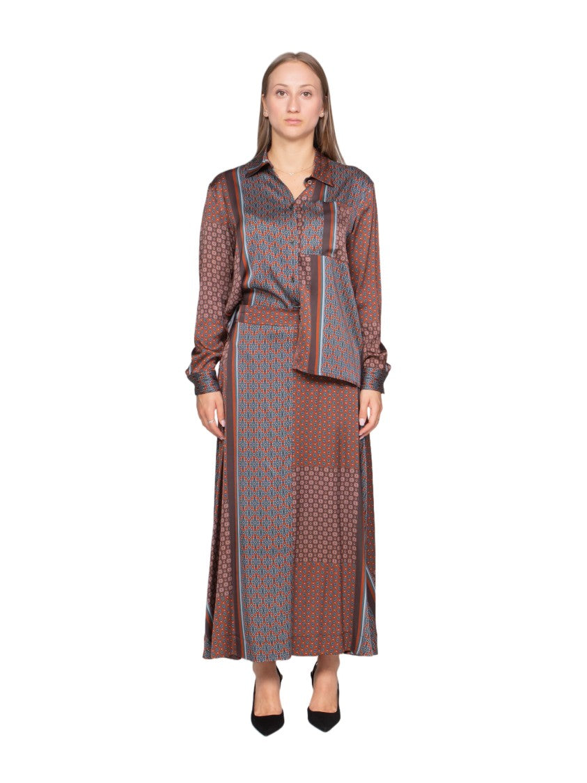 Oblò Patchwork Flowing Maxi Skirt