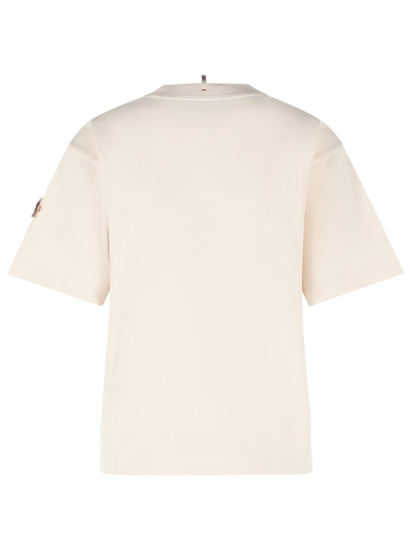 Moncler Grenoble Ivory White Cotton T-Shirt