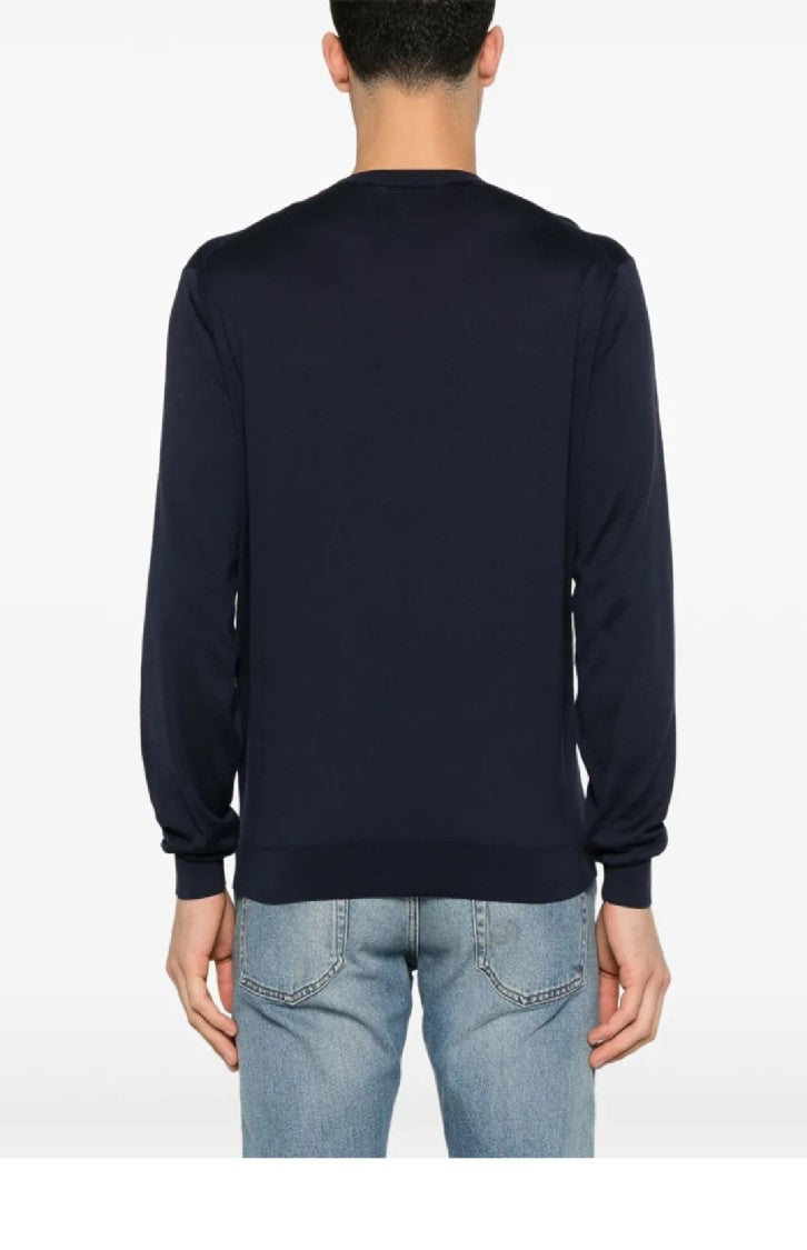 Lardini Ribbed Black Long-Sleeve Sweater