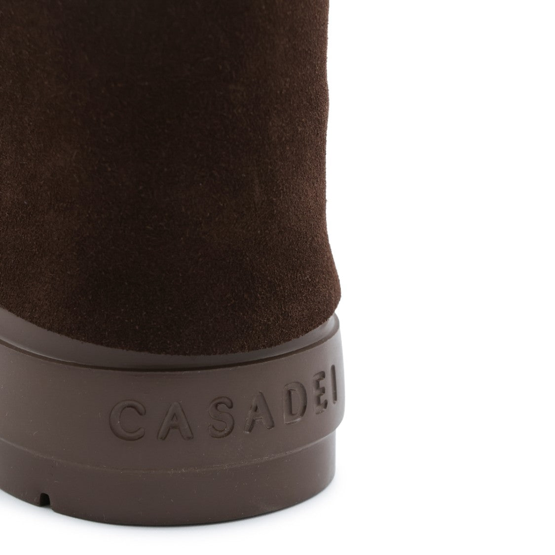 Casadei Dark Brown Suede Chunky Rubber Sole Boots
