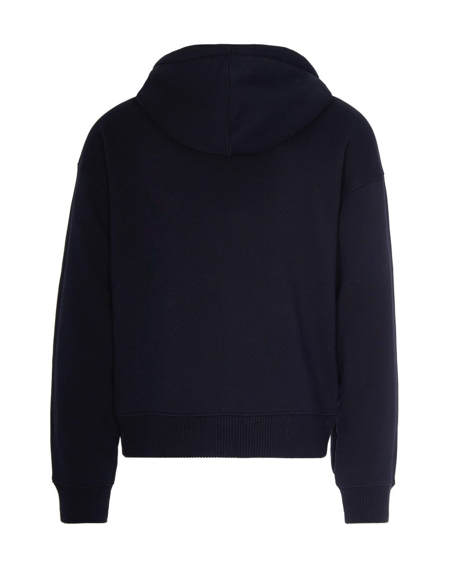 Daily Paper Boxy Black Hoodie With Adjustable Hood And Embroidered Logo