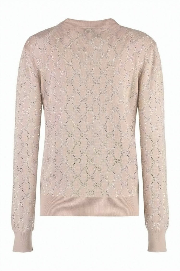Gucci Soft Knit Sweater With Classic V-Neckline And Subtle Pattern