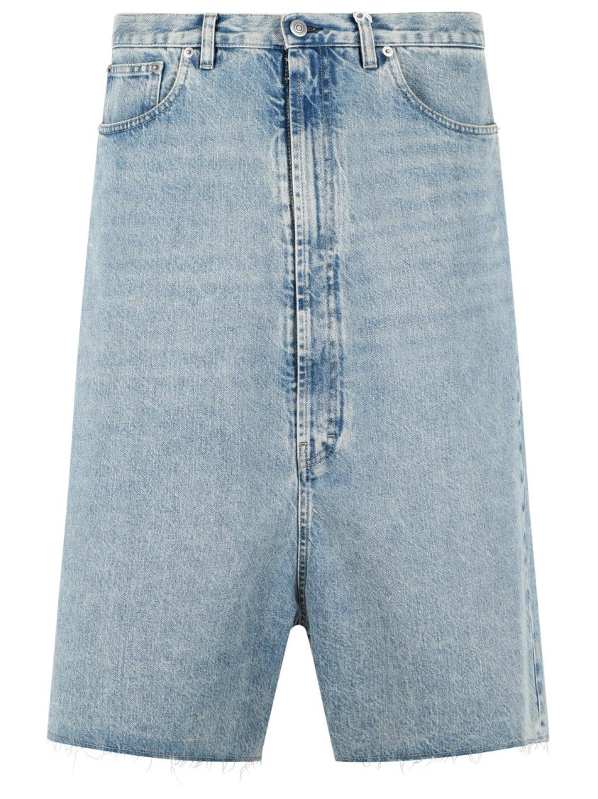 Maison Margiela Light Blue Cotton Bermuda Shorts