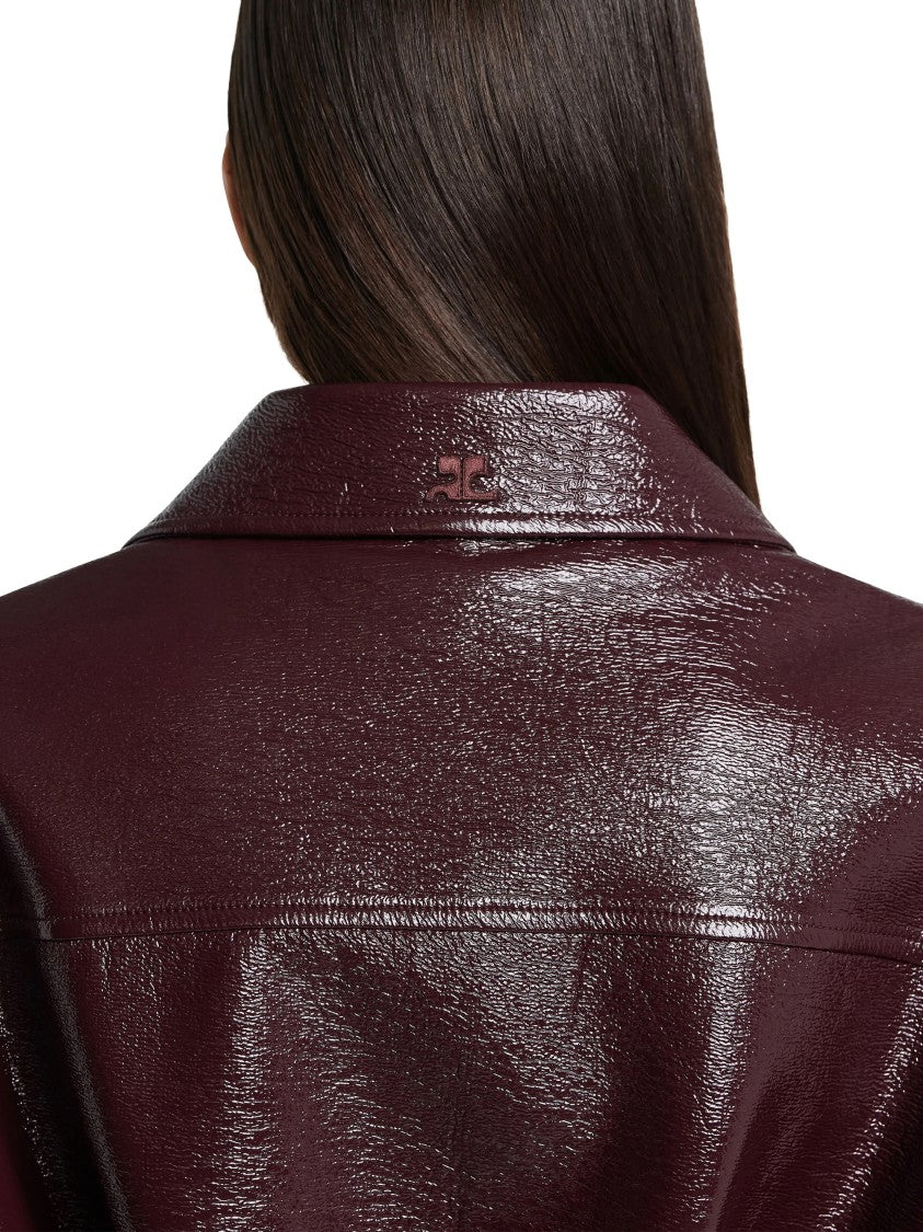 Courrèges Glossy Vinyl Maxi Bomber Jacket