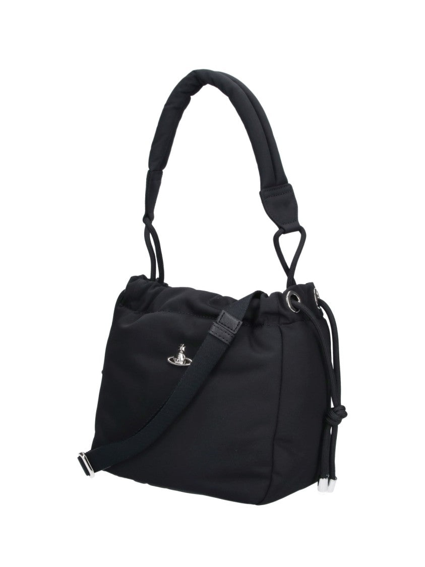 Vivienne Westwood Black Orb Small Fabric Bucket Bag