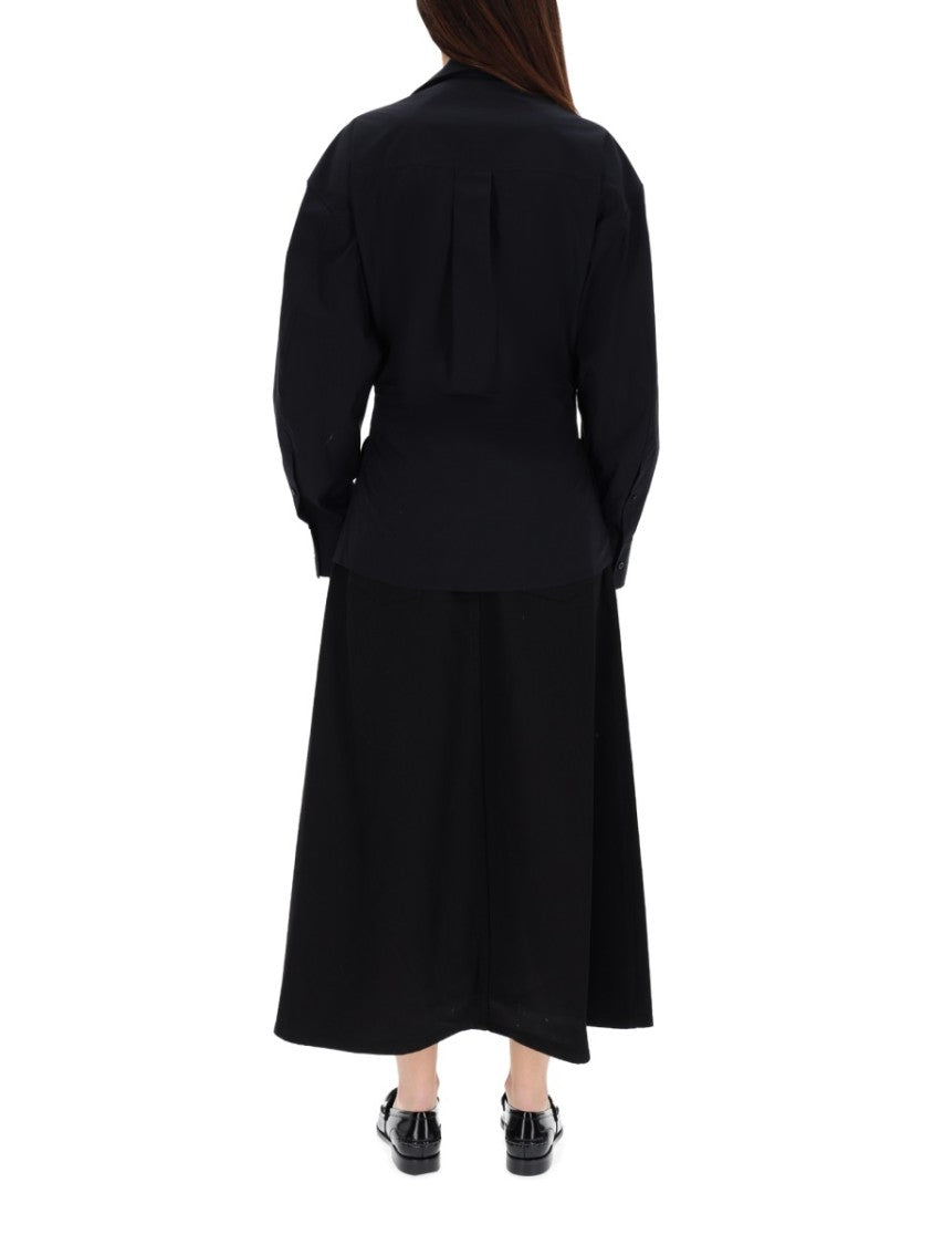 Alexander Wang Long Wrap Buttoned Waist Shirt Dress