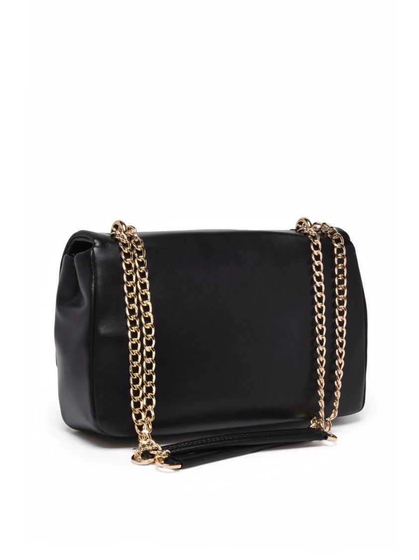 Love Moschino Black Combination Lock Polyurethane Shoulder Bag