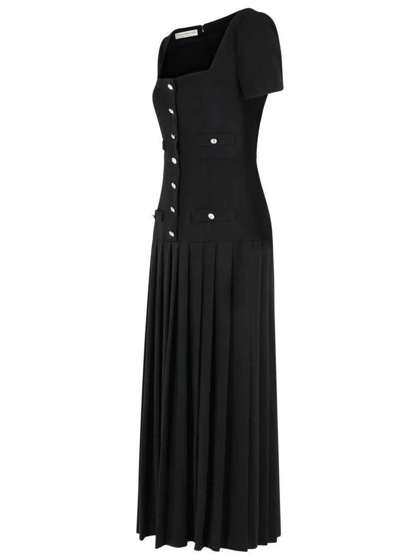 Alessandra Rich Black Virgin Wool Dress