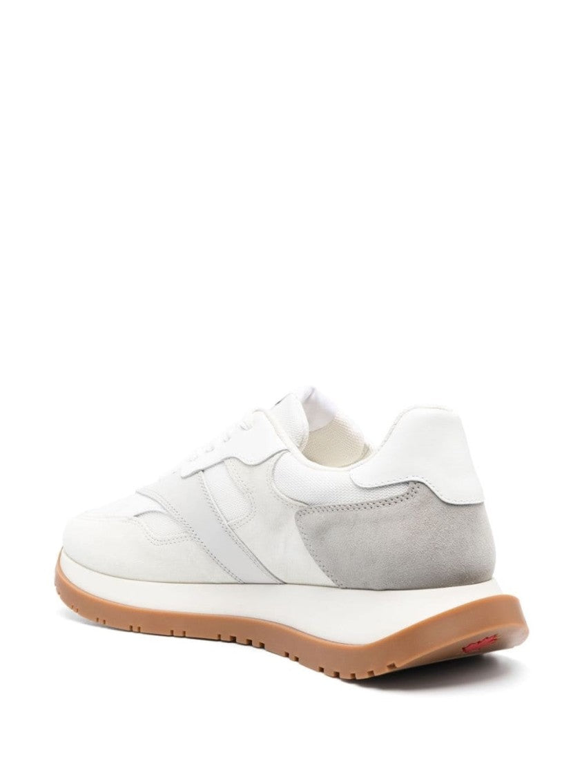 Dsquared2 White Low-Profile Suede Detailing Leather-Blend Sneakers
