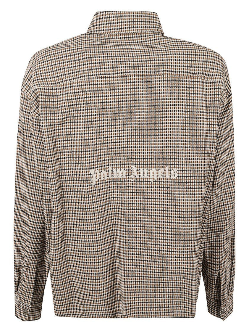 Palm Angels Classic Check Patterned Shirt With Button-Up Front
