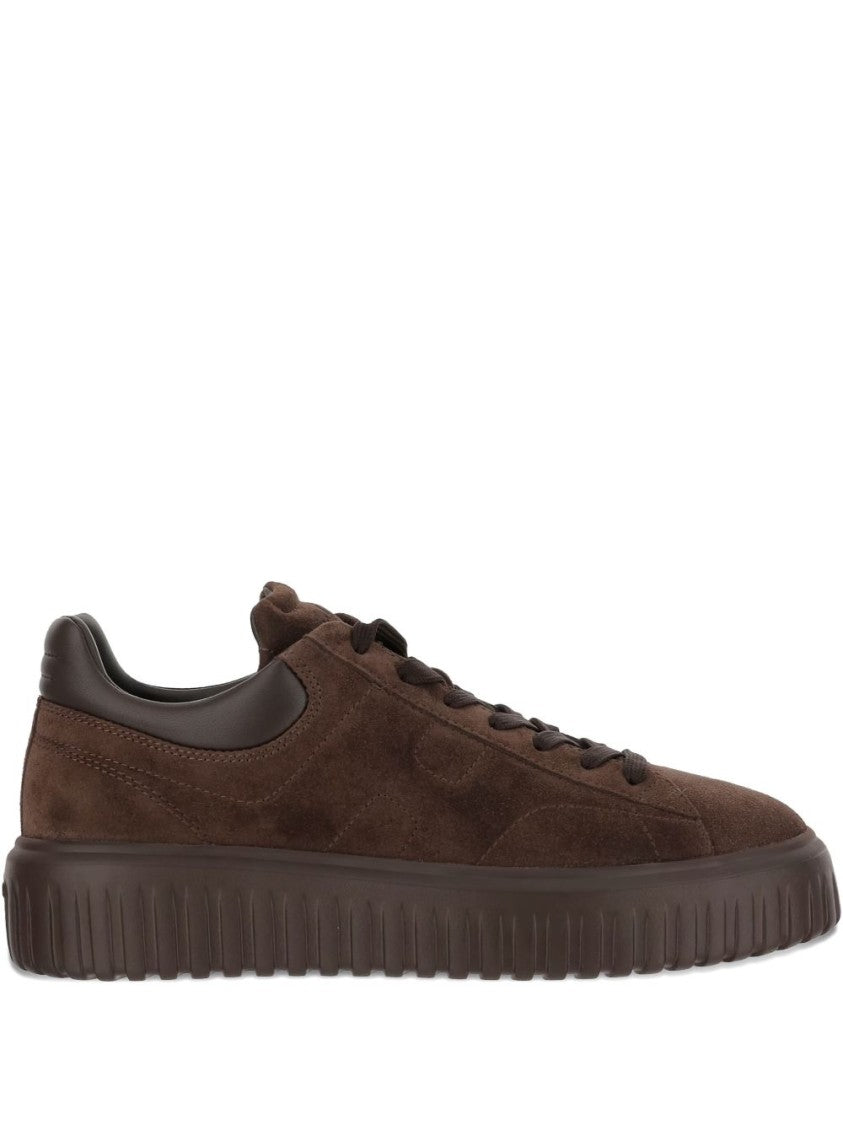Hogan Brown Suede Sneakers With Padded Collar