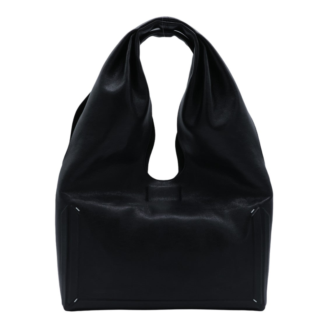Maison Margiela Soft-Structured Black Bag With Rounded Handle And Subtle Accents