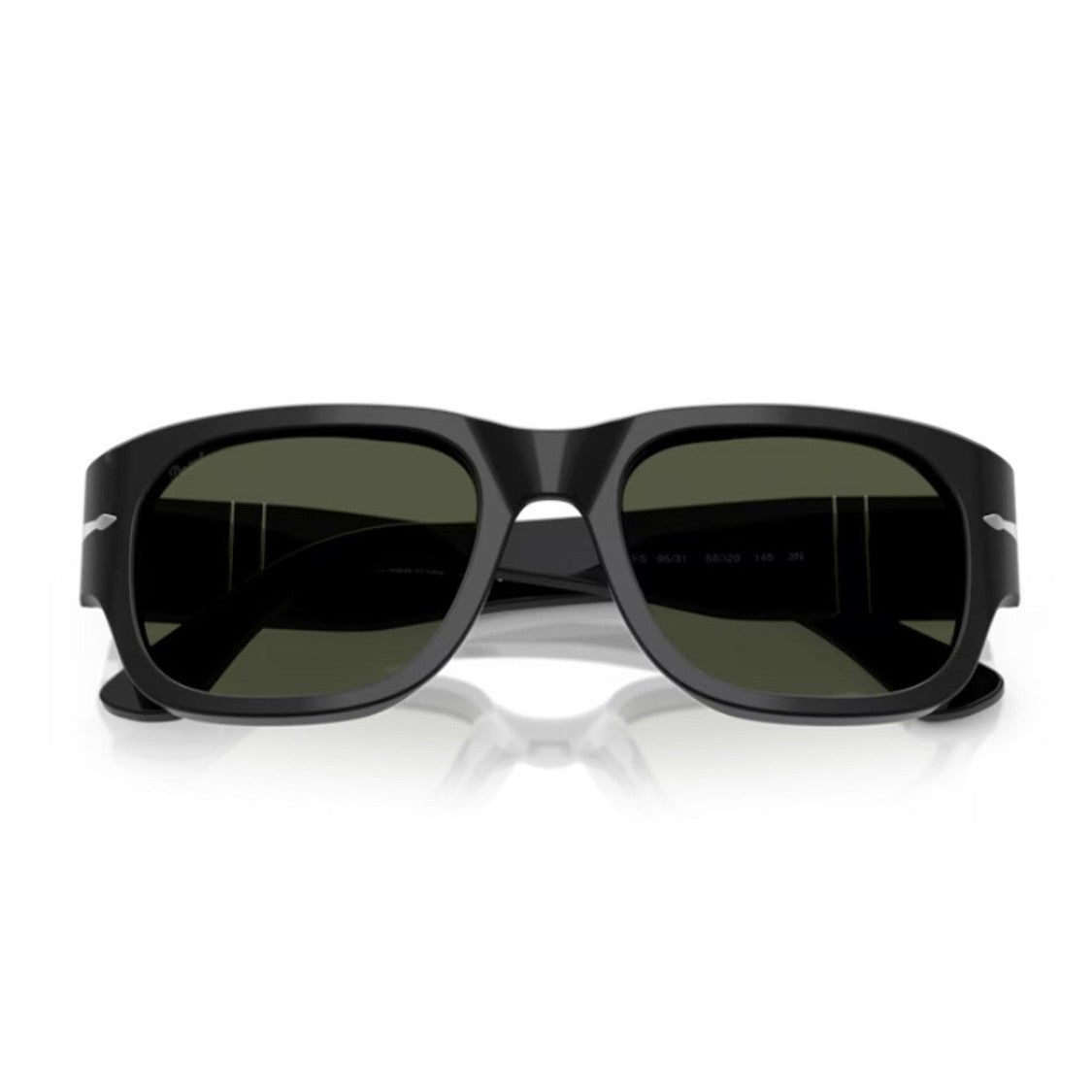 Persol Black Po3380s Bold Acetate Squared Sunglasses