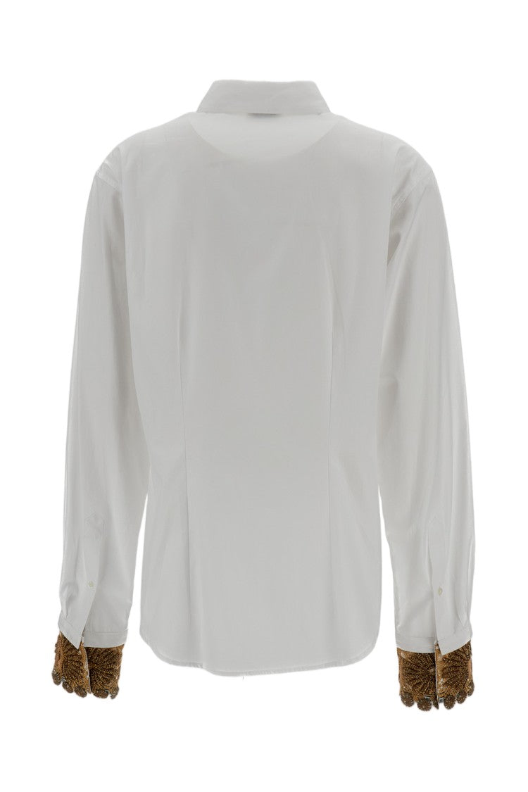 Dries Van Noten White Embroidered Cotton-Poplin Shirt