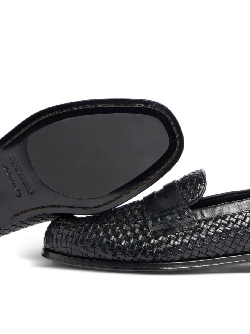 Dsquared2 Black Silk And Nylon Pointed Flats