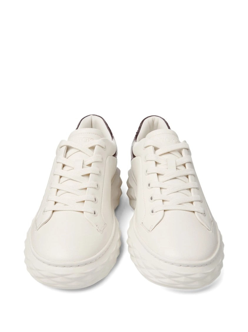 Jimmy Choo White Diamond Sculptural Nappa Sneakers