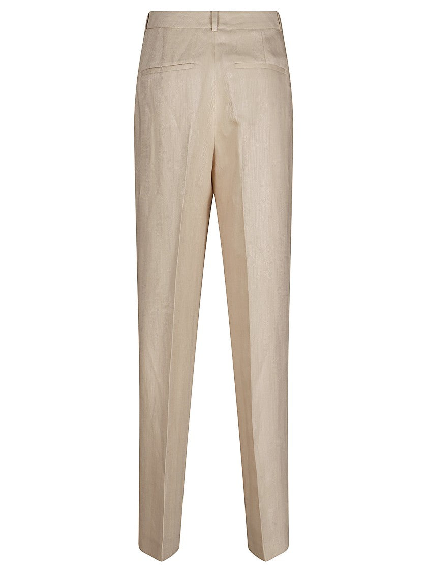 Peserico Flowing Palazzo Trousers In Linen-Viscose Blend