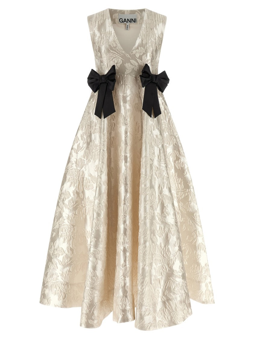 Ganni 'Cloque V-Neck' Dress