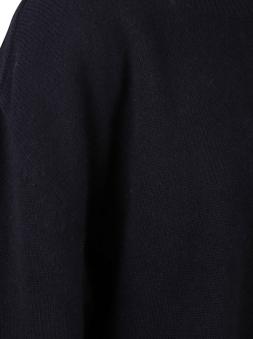 Be You Black Knit Sweater With Round Neckline And Cropped Hem