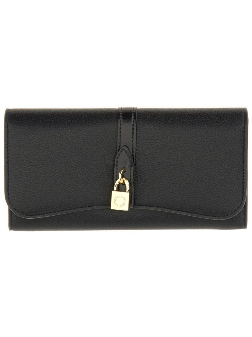 Stella Mccartney Black Ryder Textured Flap Wallet