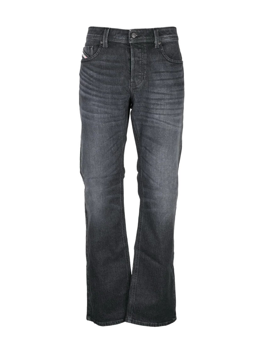 Diesel Black Cotton-Blend Straight Jeans