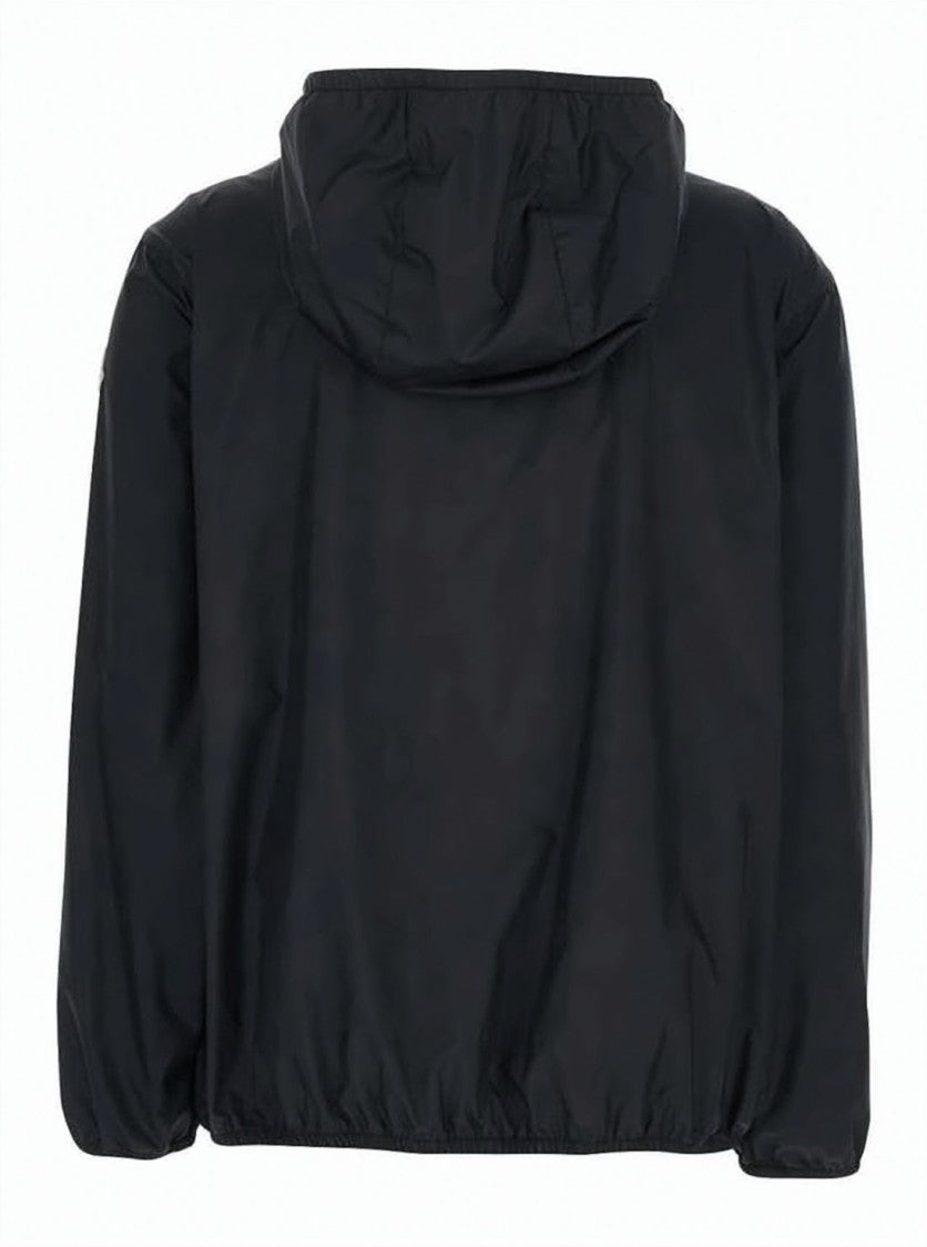Moncler Black Jacket With Hood And Zipper Closure