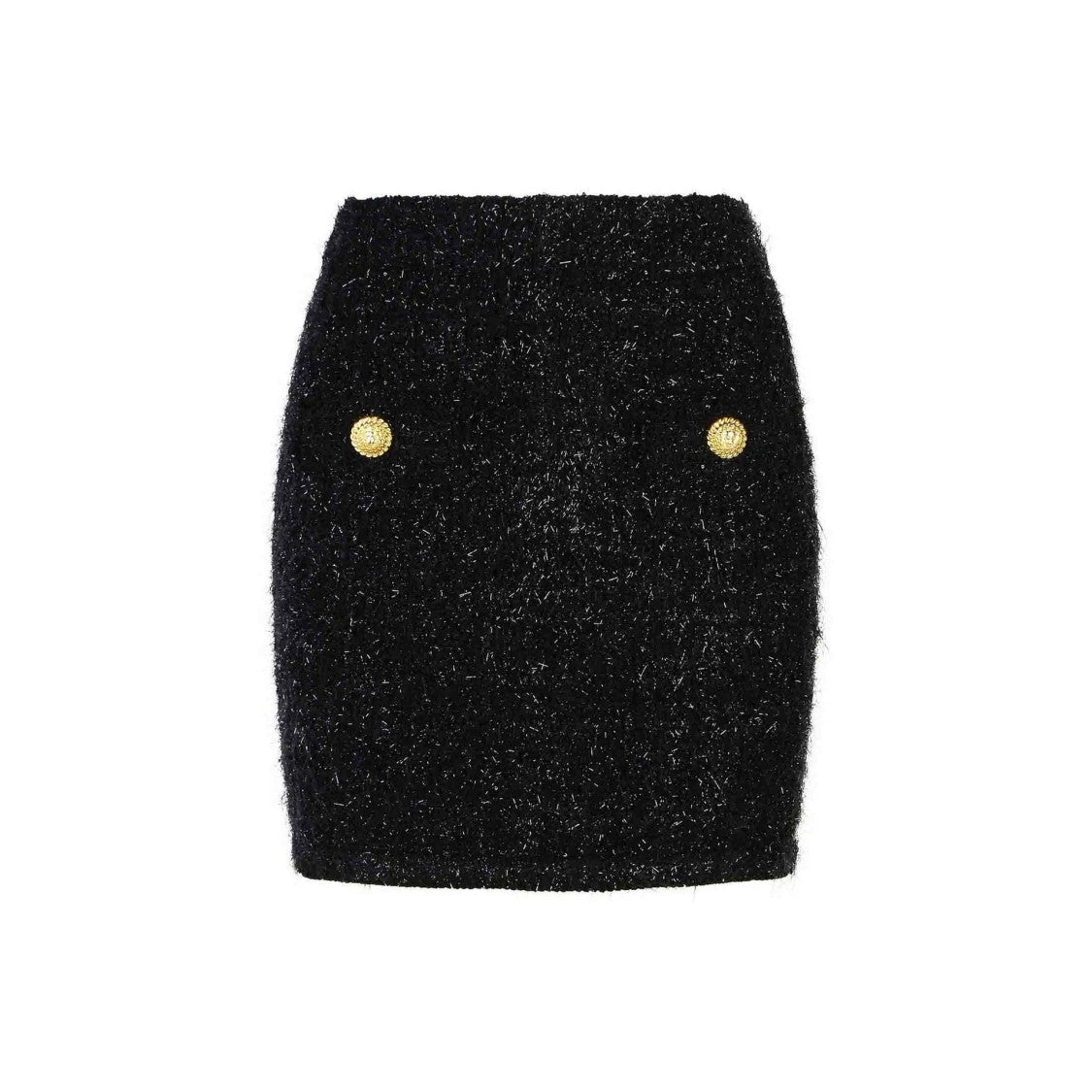 Balmain Black Tweed Mini Skirt