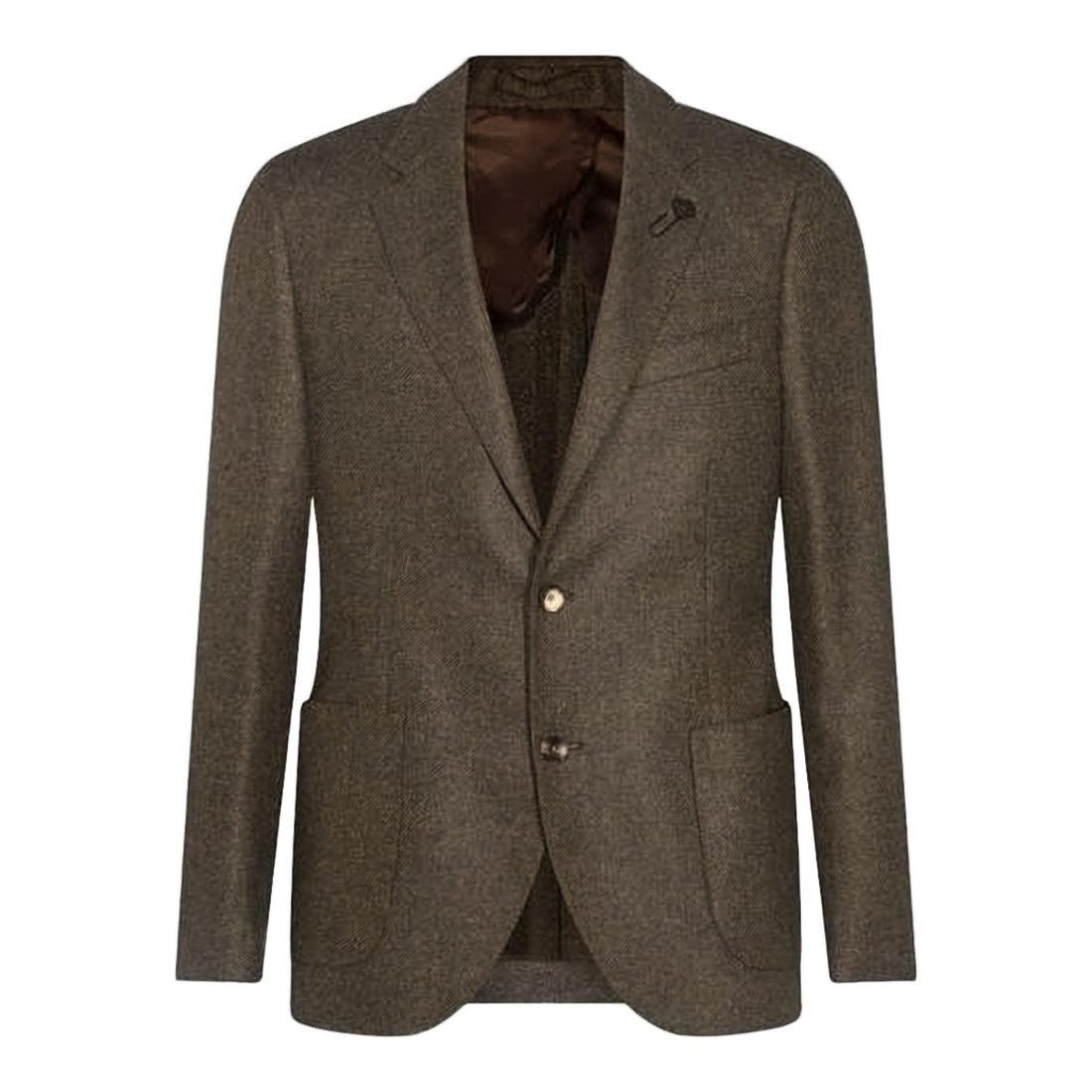 Lardini Tailored Wool-Cashmere Blend Jacket With Notched Lapel