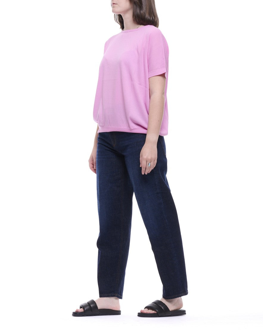 Aragona Prism Pink Crew Neck Cotton T-Shirt
