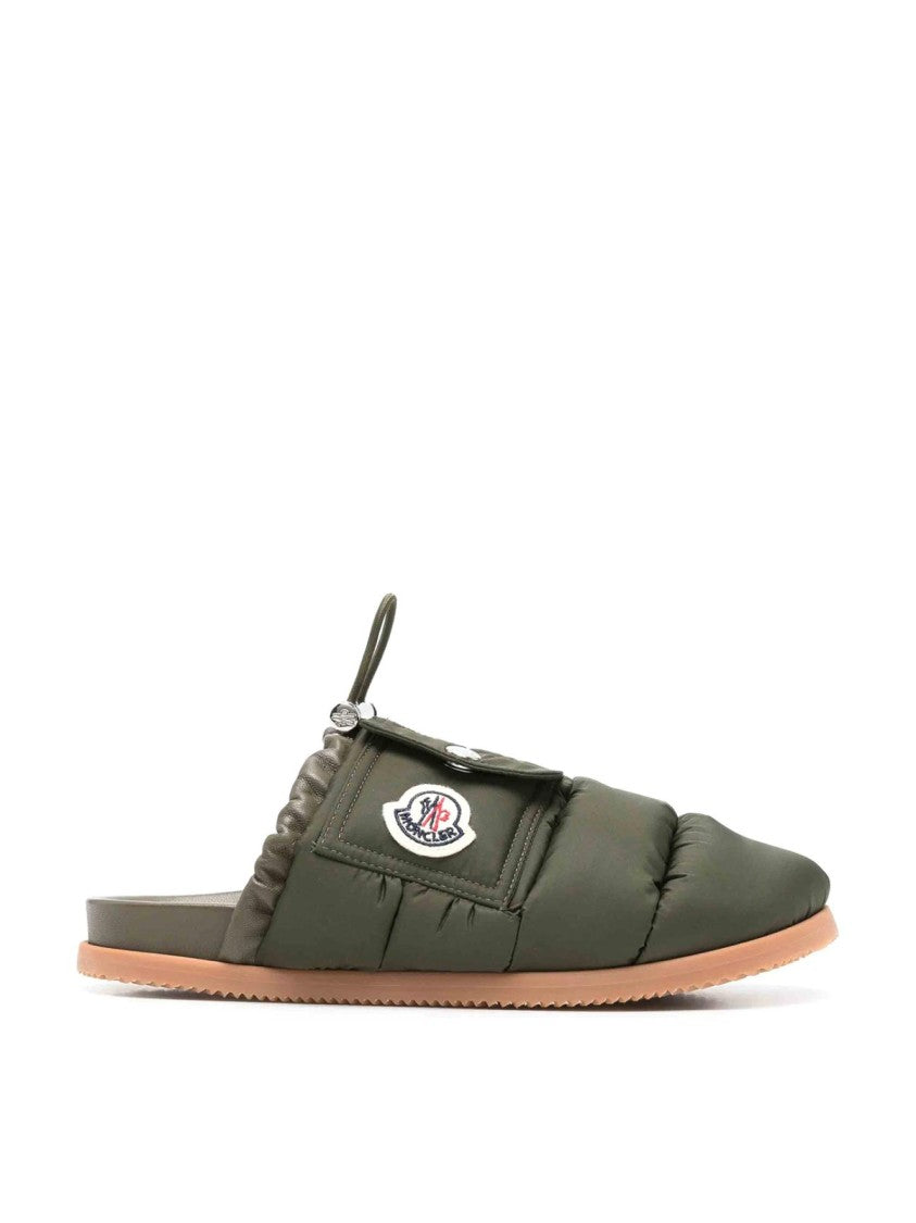 Moncler Mon Pocket Logo Patch Padded Down Mules