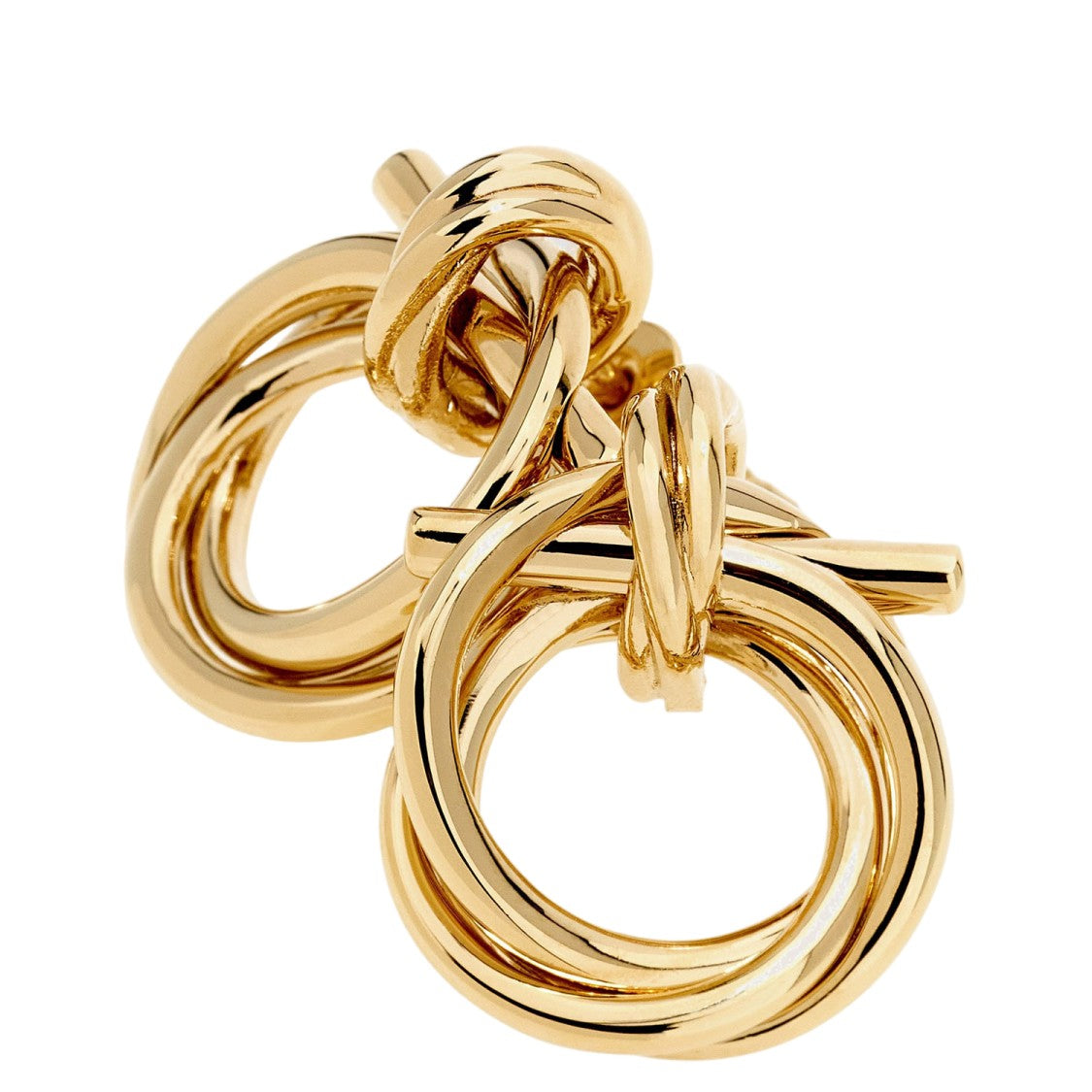 Salvatore Ferragamo Torchon Knot Brass Earrings With Gold Finish