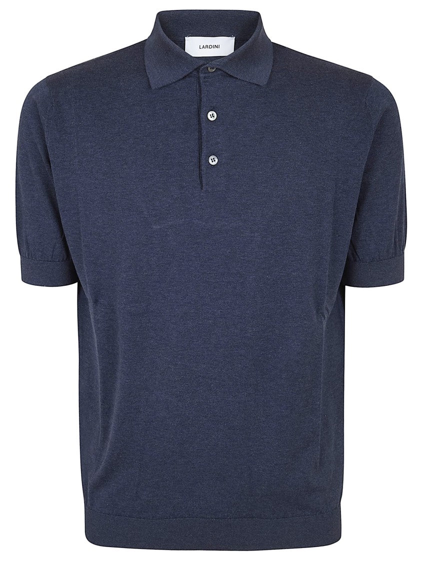 Lardini Short-Sleeve Polo Shirt With Structured Collar And Ribbed Cuffs