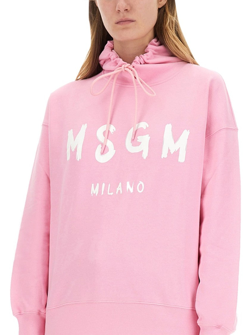 Msgm Relaxed Fit Pink Sweatshirt