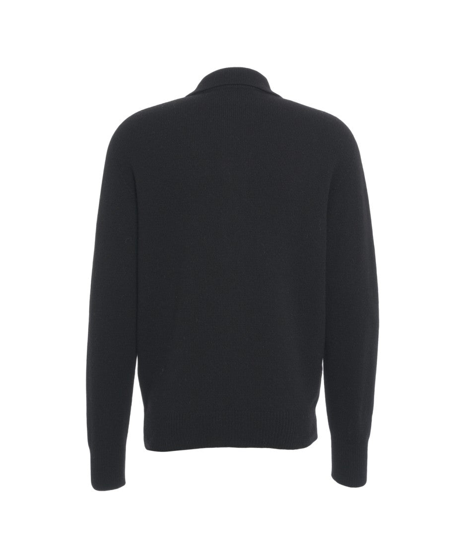 Amaranto Cardigan With Polo Collar And Full Button Closure