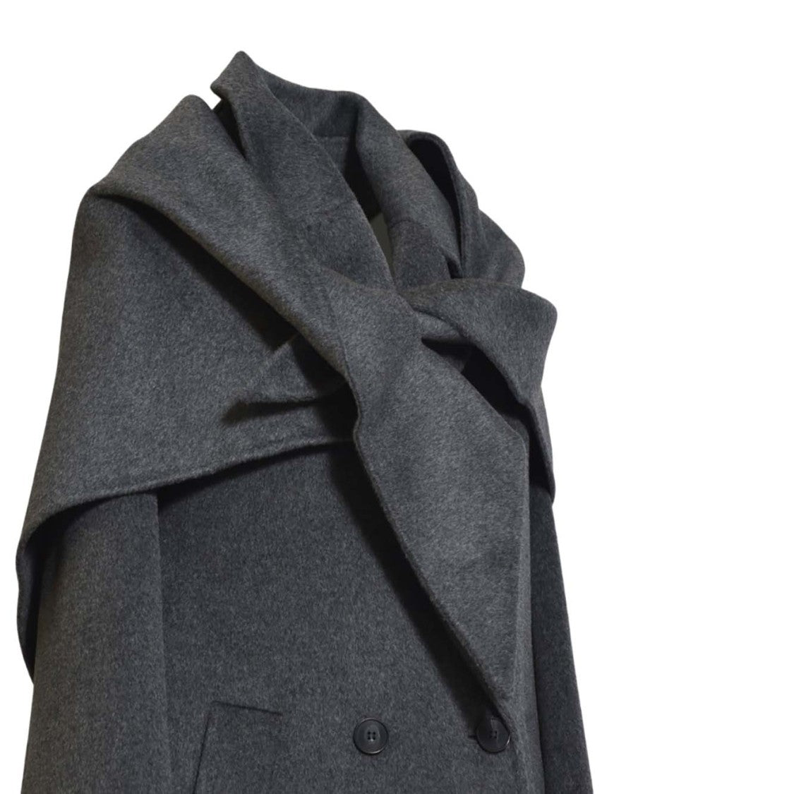 Solotre Tailored Anthracite Long Coat With Minimalist Design