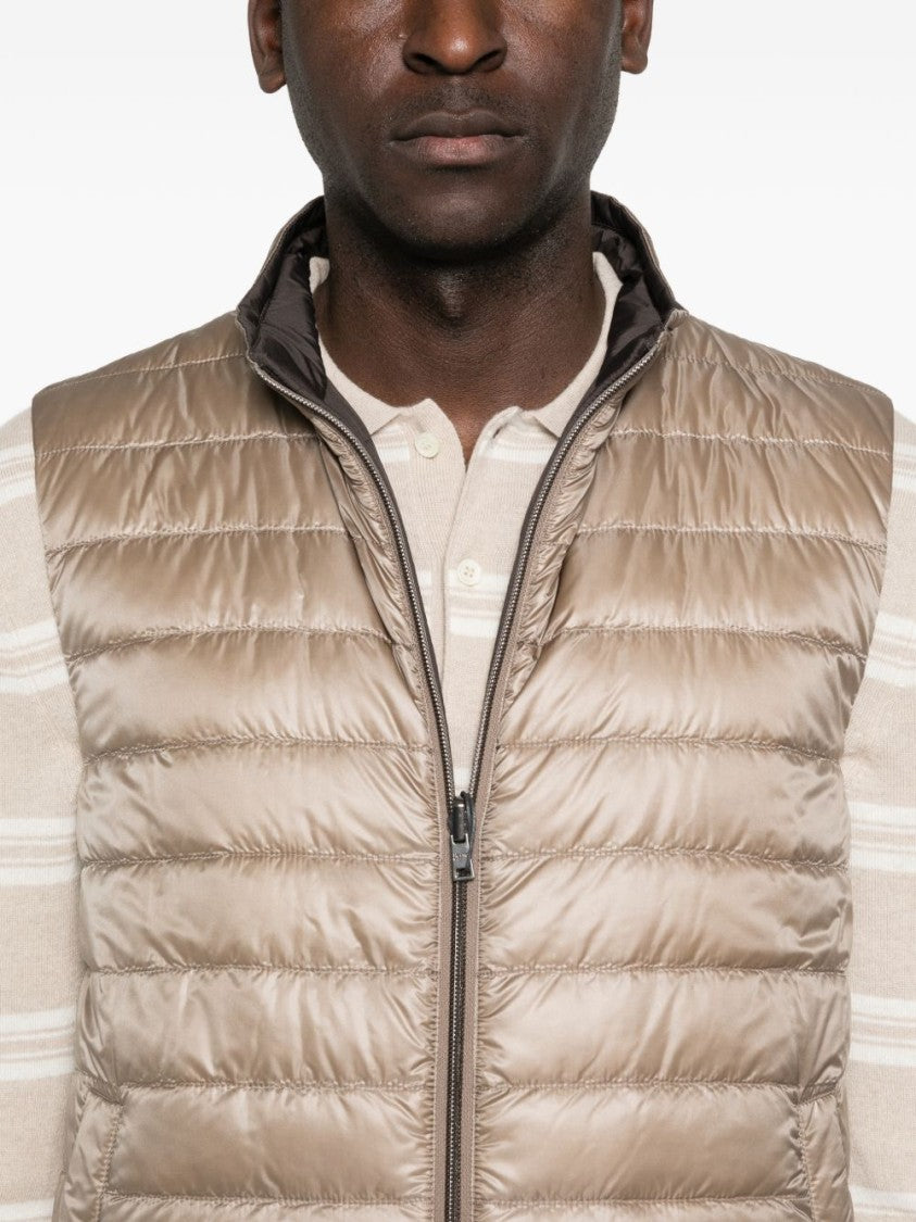Herno Reversible Quilted Vest With Zipper Closure