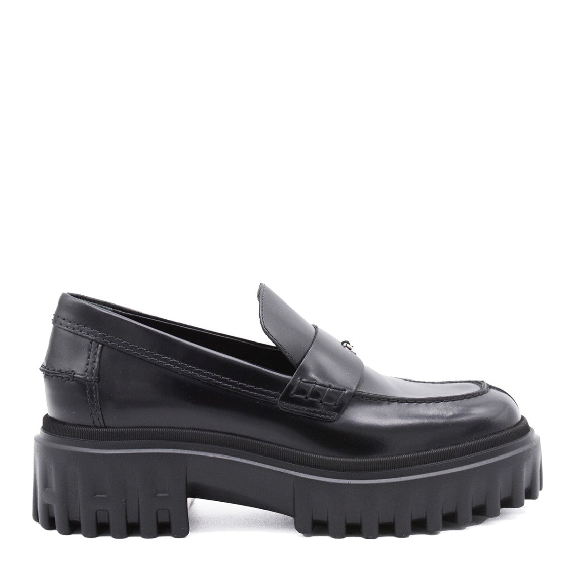 Hogan Black Leather Loafers