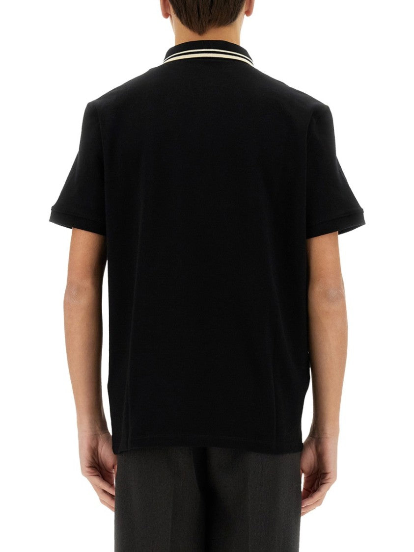 Valentino Regular Fit Black Piquet Polo