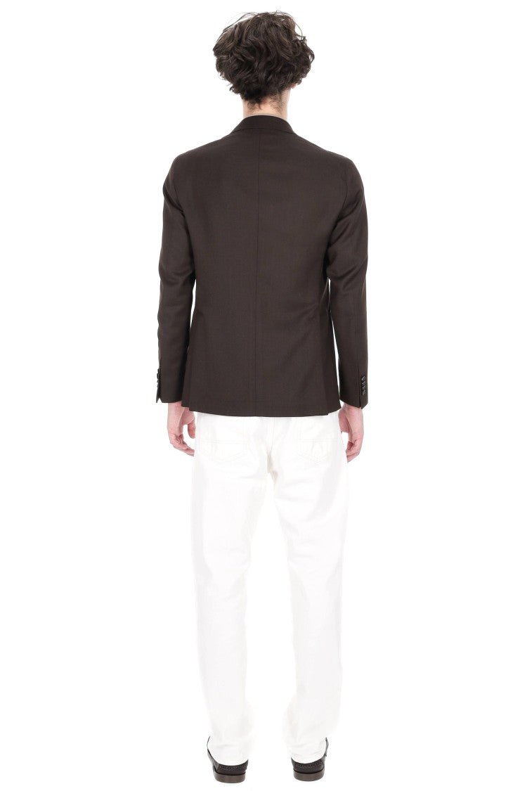 Tagliatore Montecarlo Herringbone Virgin Wool Double-Breasted Blazer