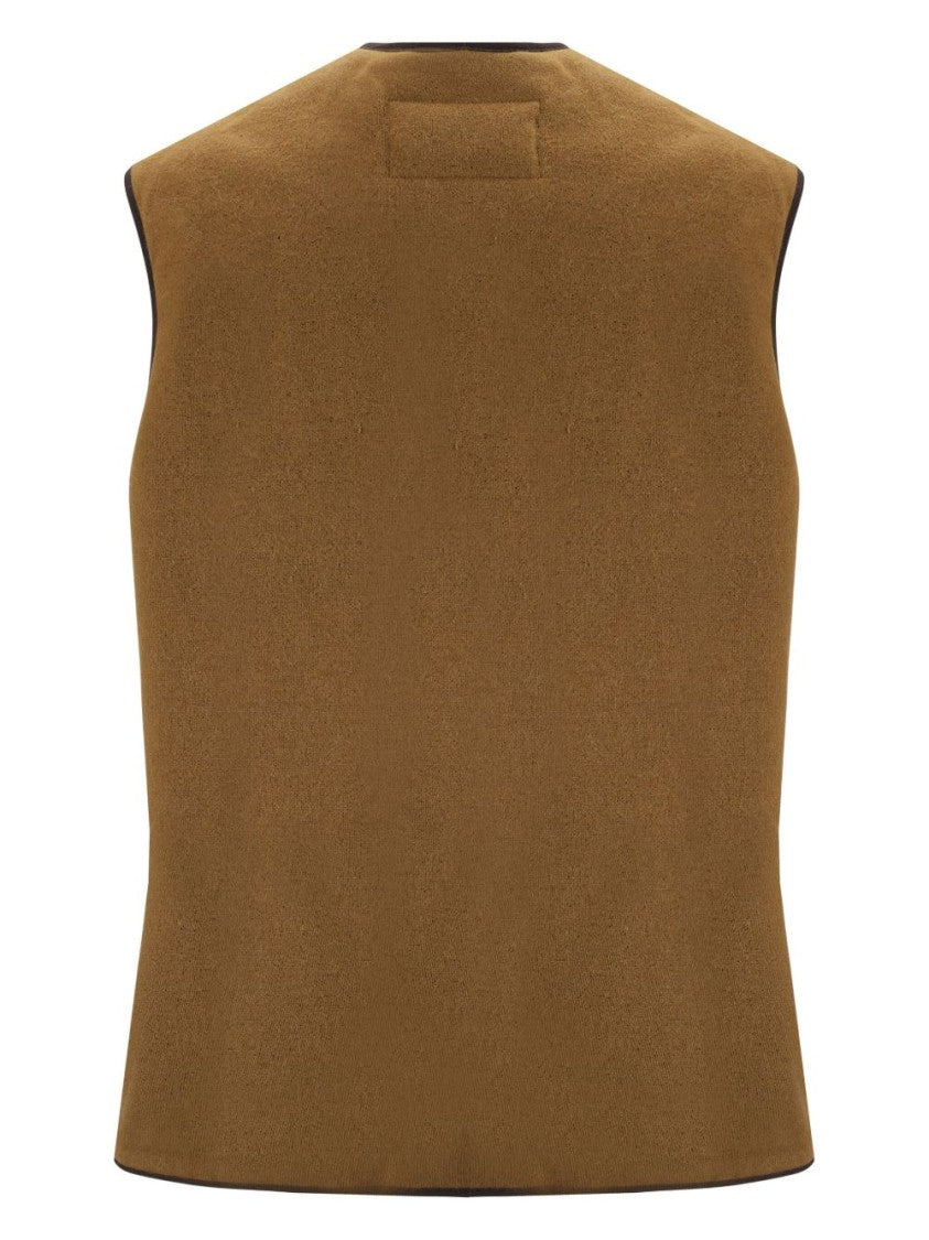 Barbour Sleeveless Tailored Jacket With Textured Fabric And Contrasting Trim