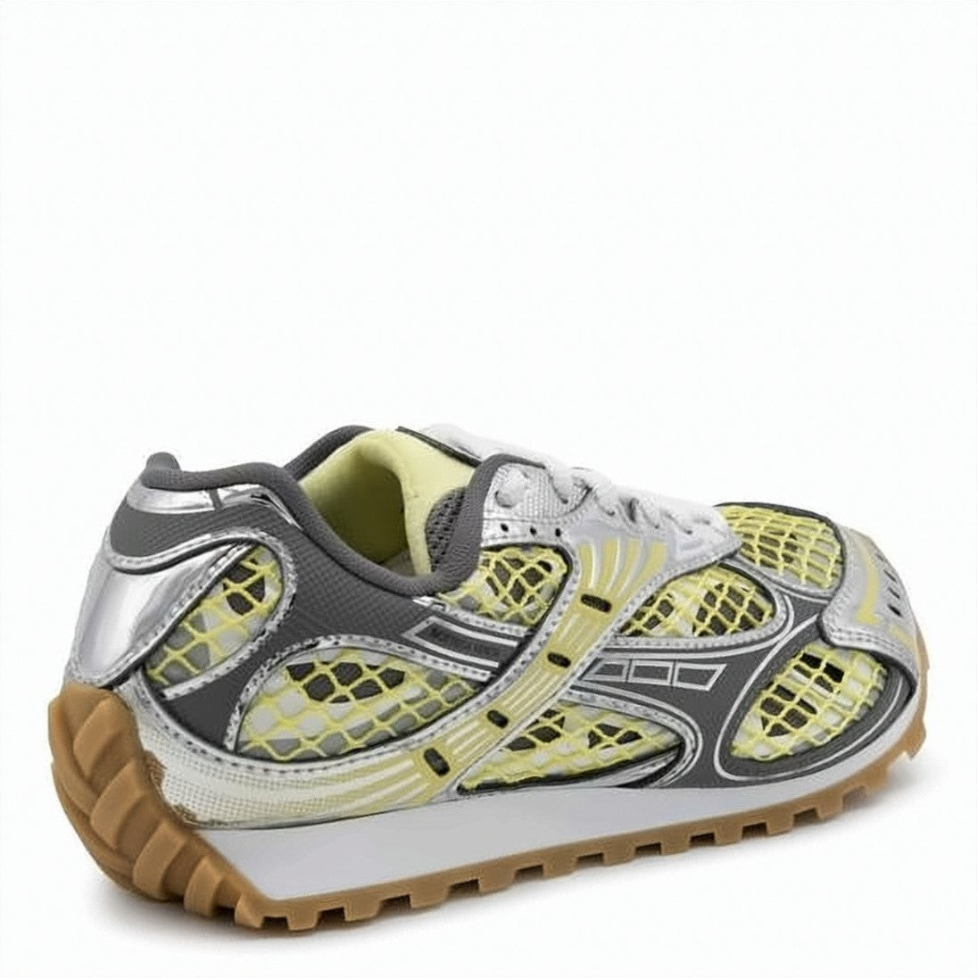 Bottega Veneta Mesh Upper Sneakers With Metallic Accents