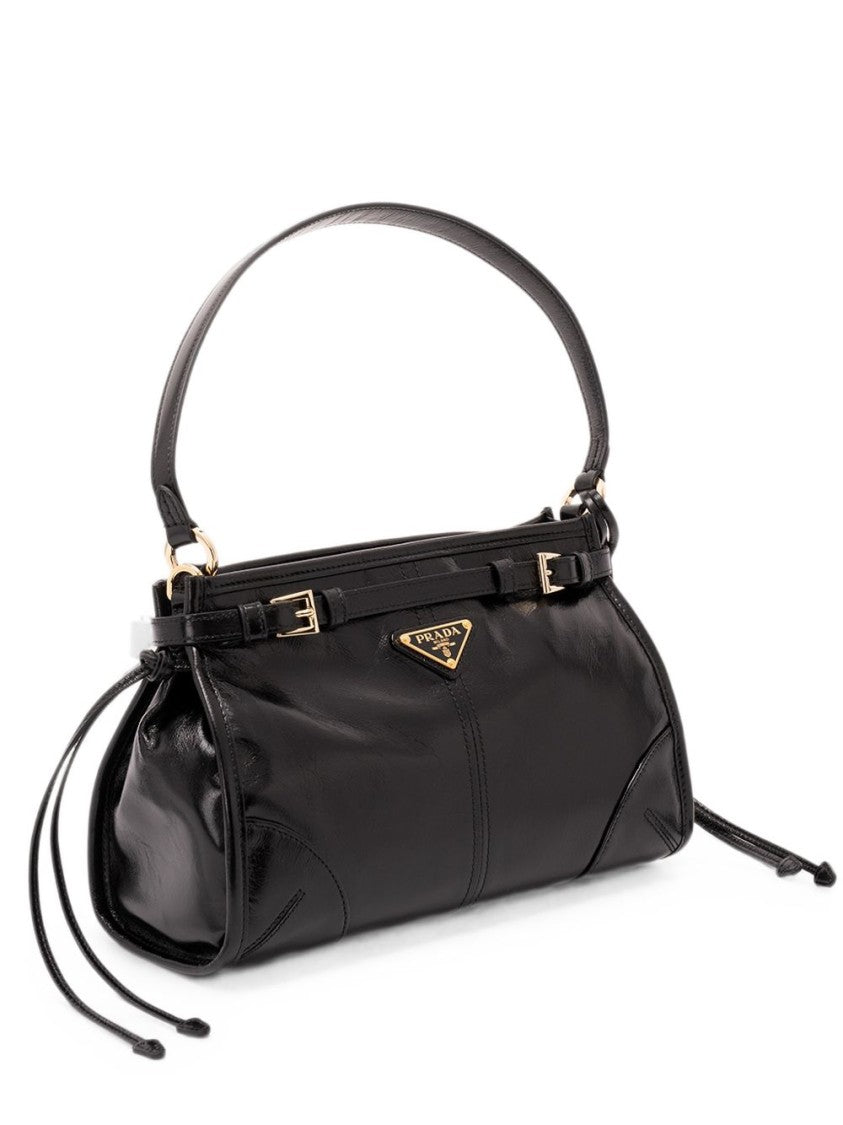 Prada Black Rectangular Calf Leather Handbag