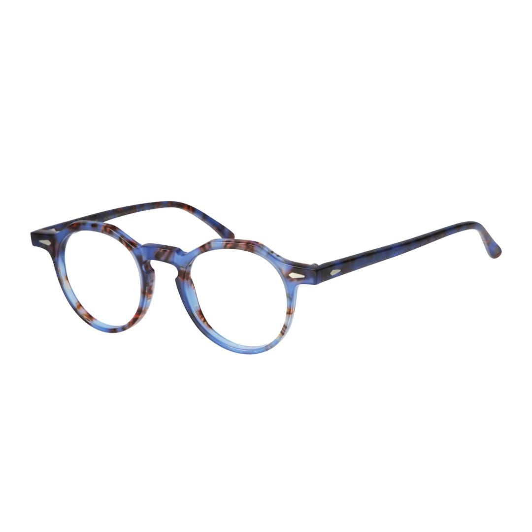 Kador Justin Round Tortoiseshell Pattern Eyeglasses With Keyhole Bridge