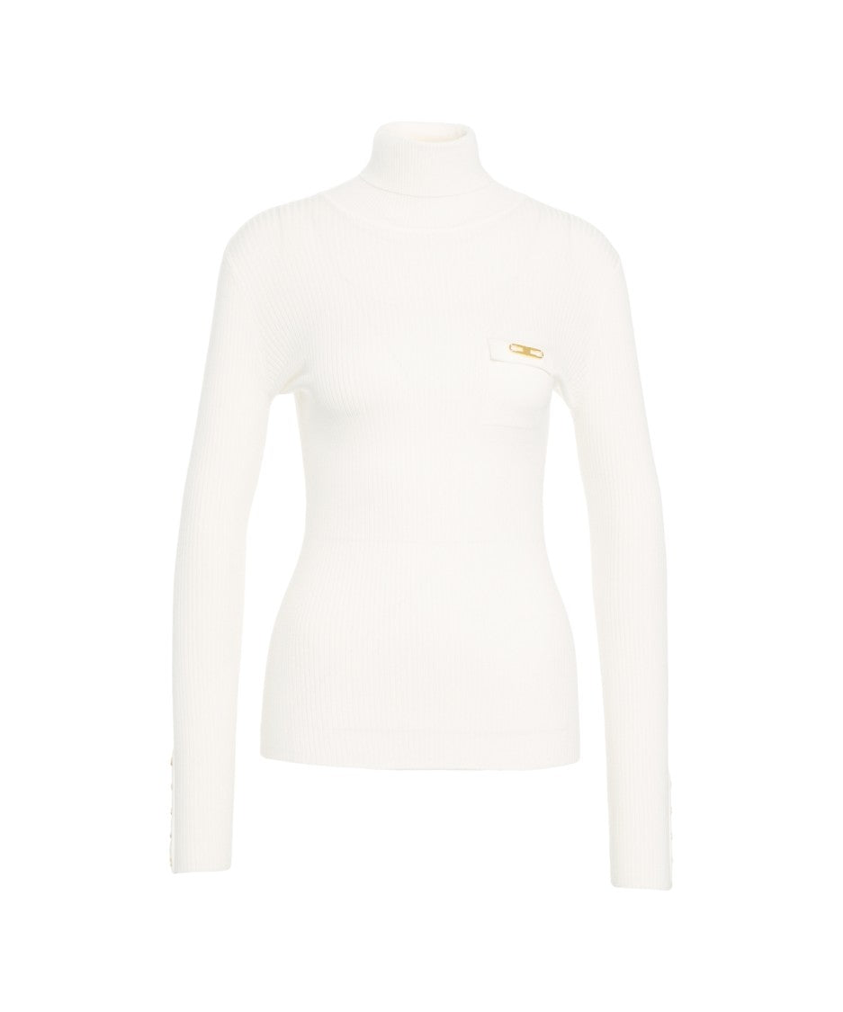 Elisabetta Franchi Ribbed Turtleneck Sweater