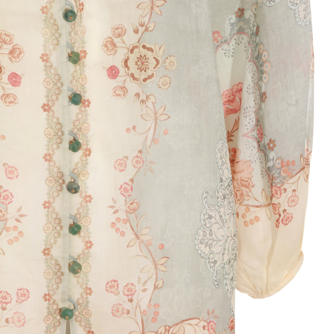 Zimmermann Pastel Floral Print Shirt With Scalloped Collar