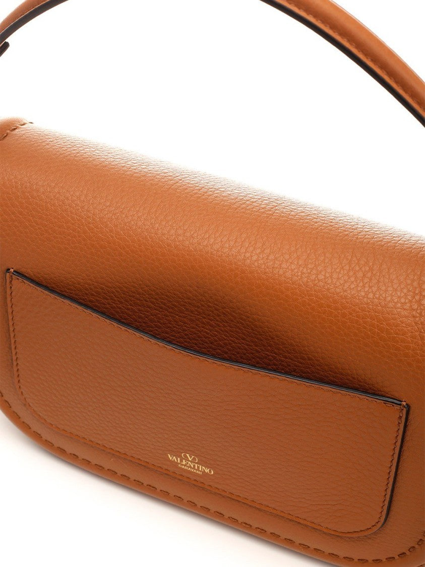 Valentino Garavani Structured Calfskin Leather Shoulder Bag